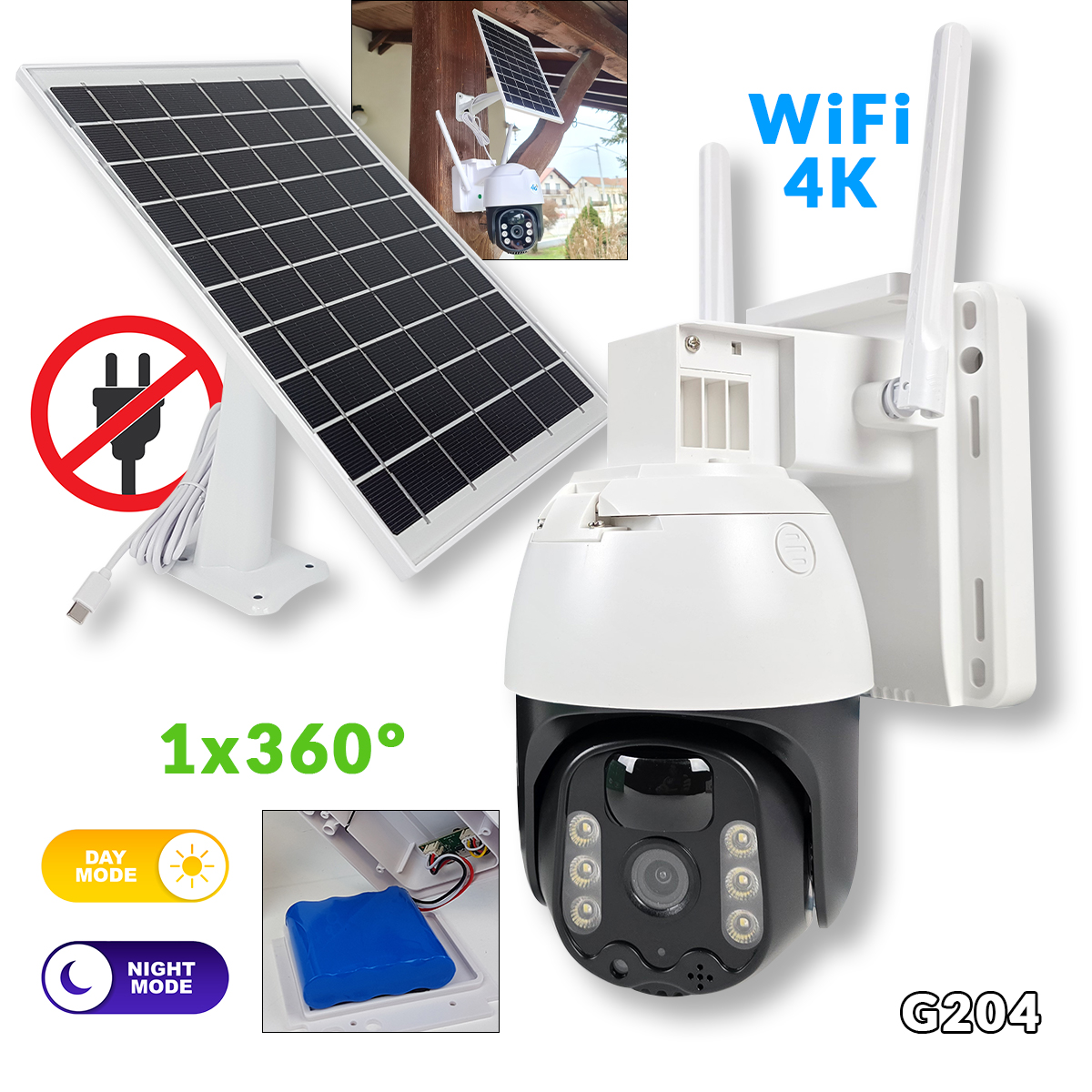 WiFi 4K solarna kamera G204 Front 1