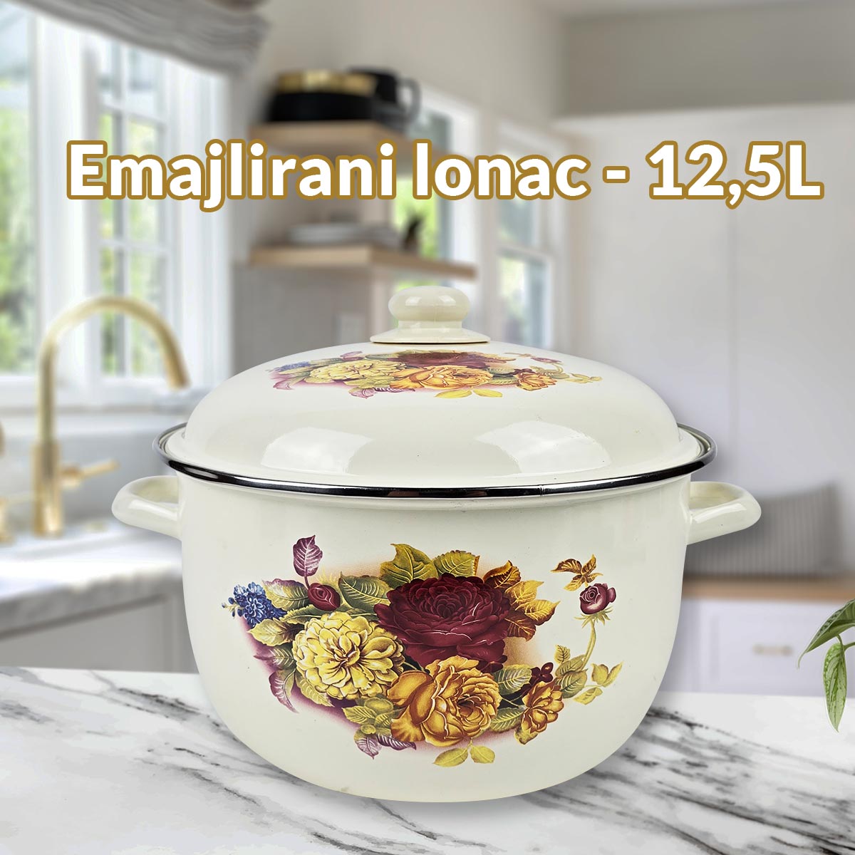 XXL Emajlirani Lonac 12,5L Front 1