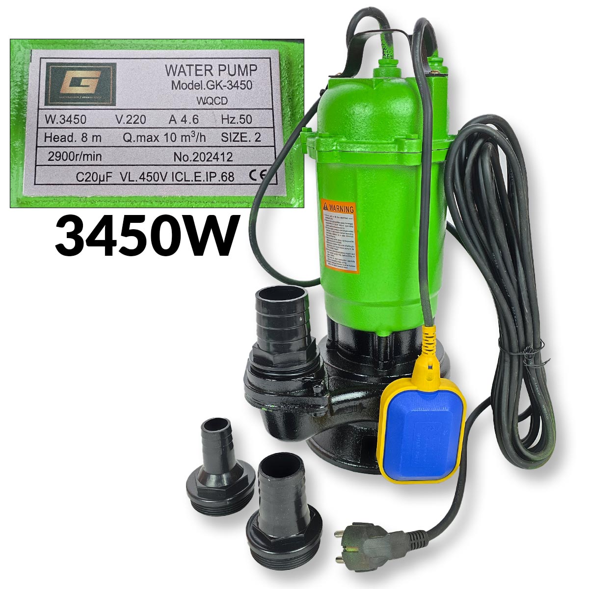 Muljna potopna pumpa sa mlincem 3450W Front 1
