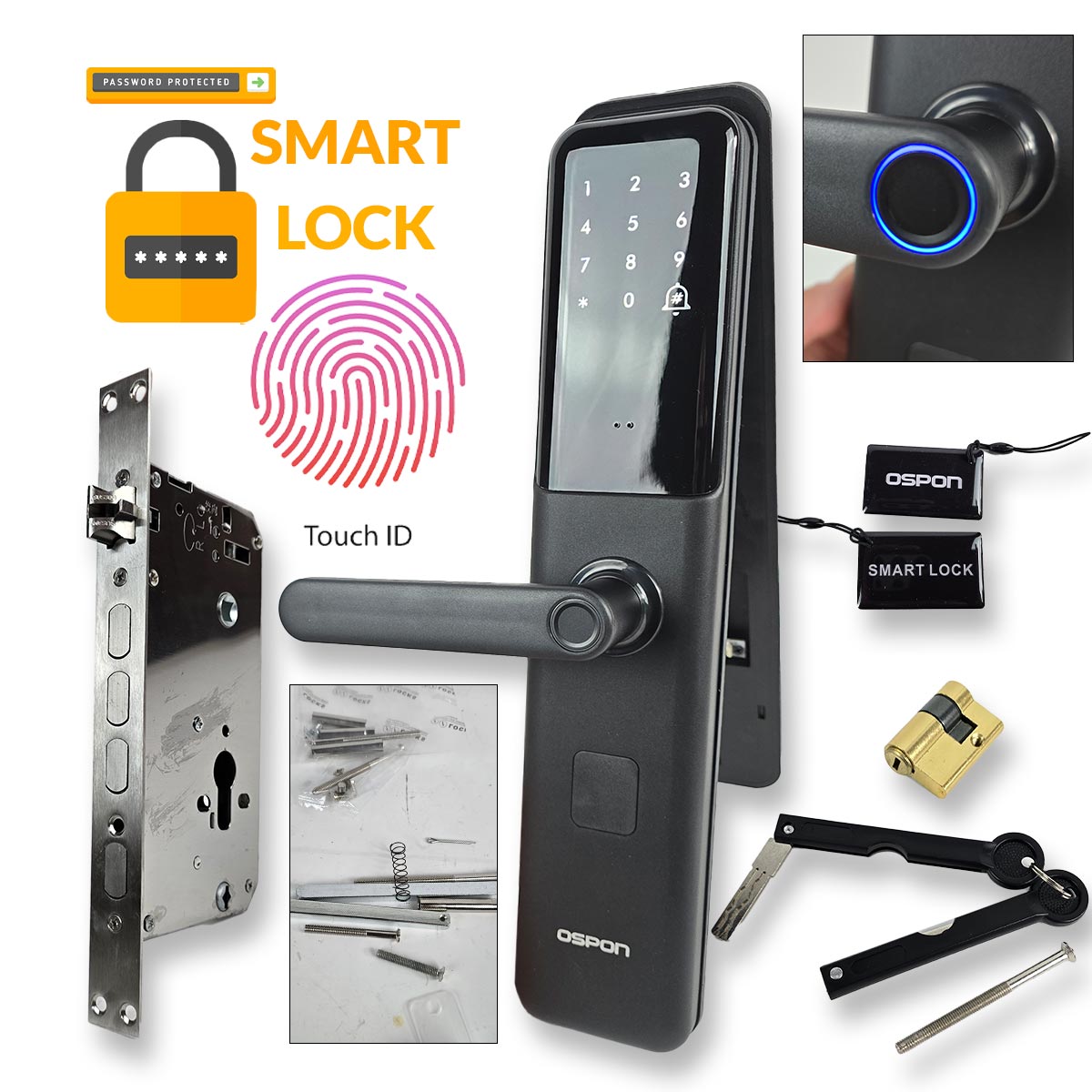 Smart brava sa tipkovnicom i otiskom prsta G453 Front 1