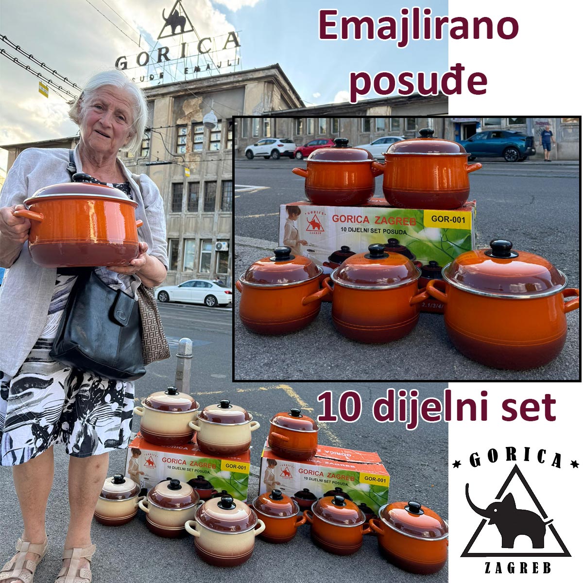 Gorica Zagreb set emajliranog posuđa Front 1