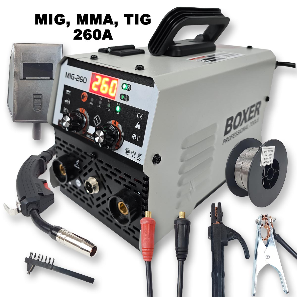 BOXER inverter MIG, MMA, TIG 260A BX015 Front 1