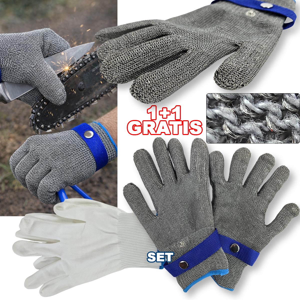 Metalne rukavice za rezanje mesa G759