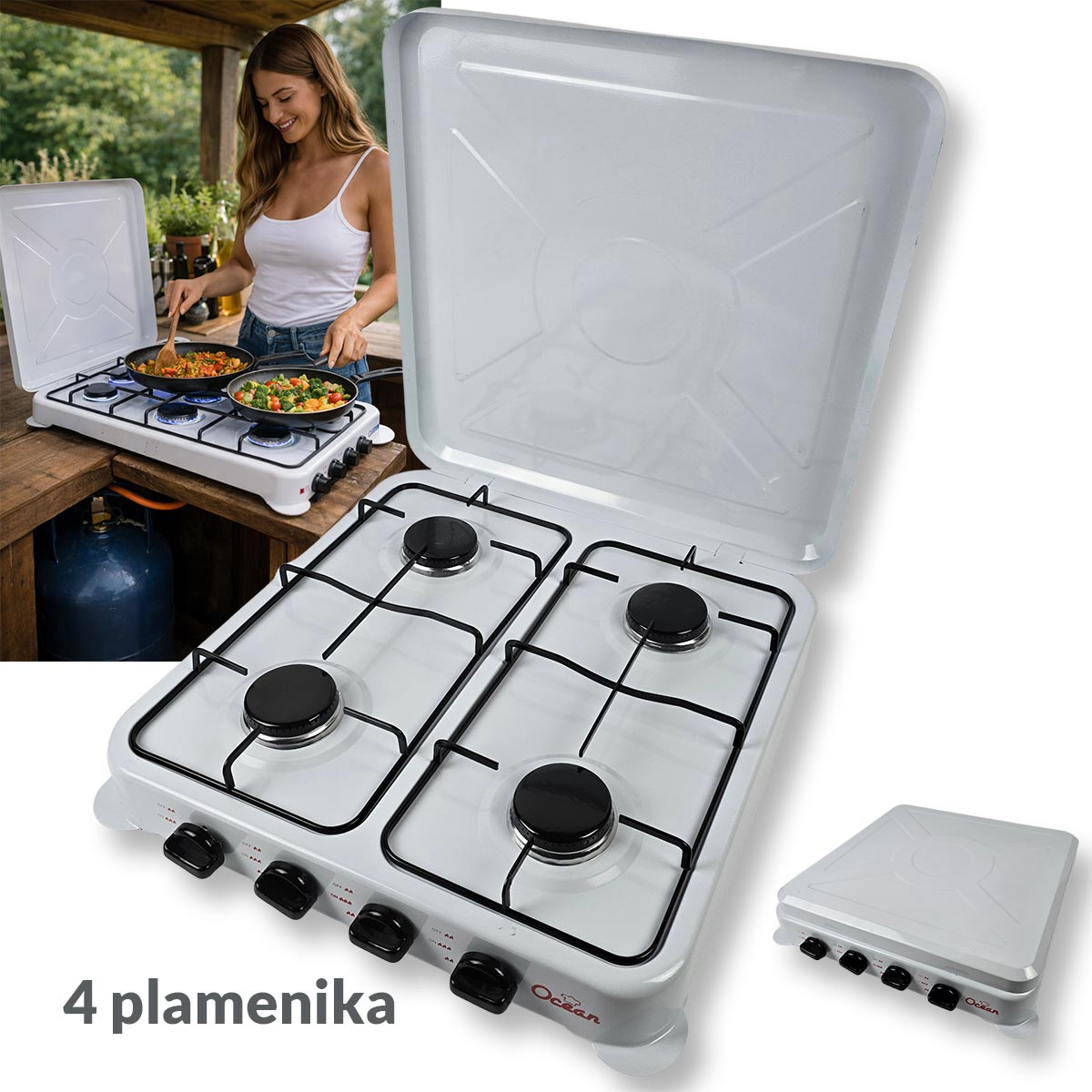 Plinska štednjak ploča sa 4 plamenika G629 Front 1