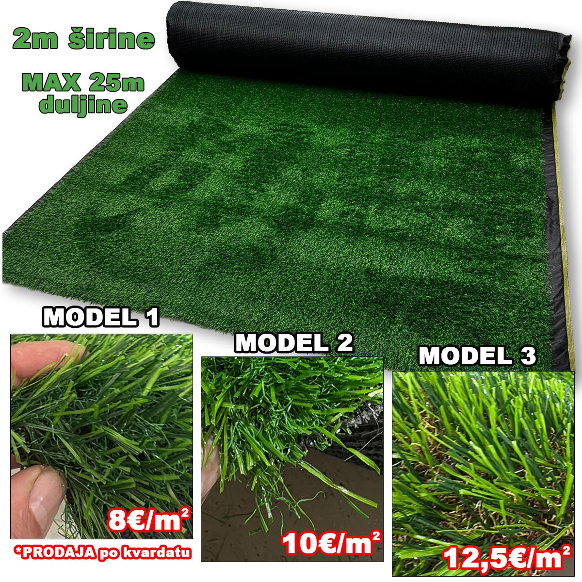 Umjetna trava - 3 modela Front 1