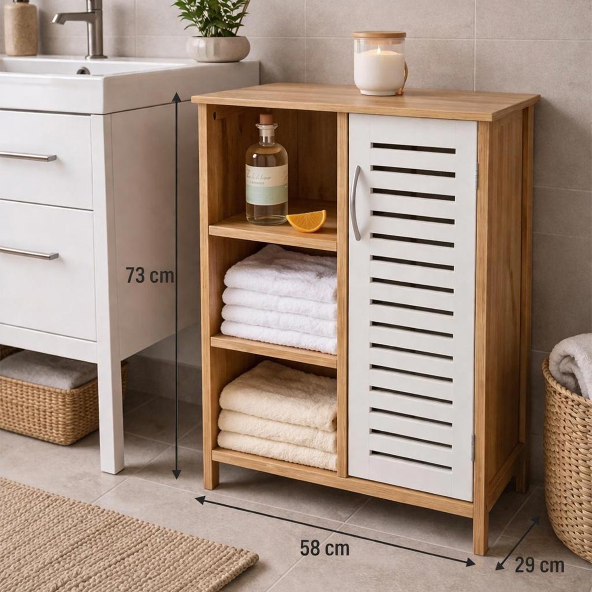 Kućni kupaonski ormarić s vratima G746