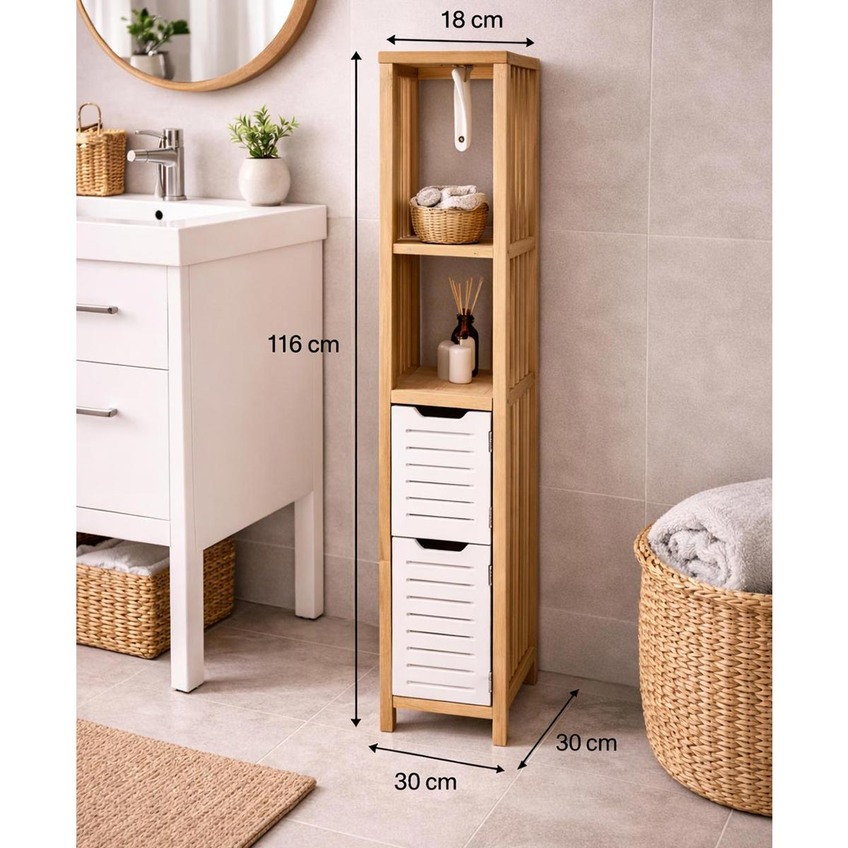 Kućni kupaonski ormarić visoki G751