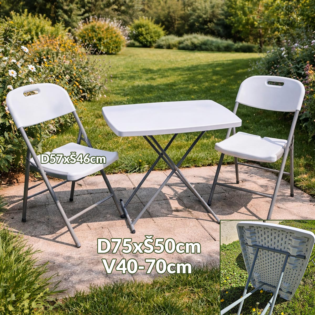 PVC vrtni stol sa 2 stolice G663 Front 1