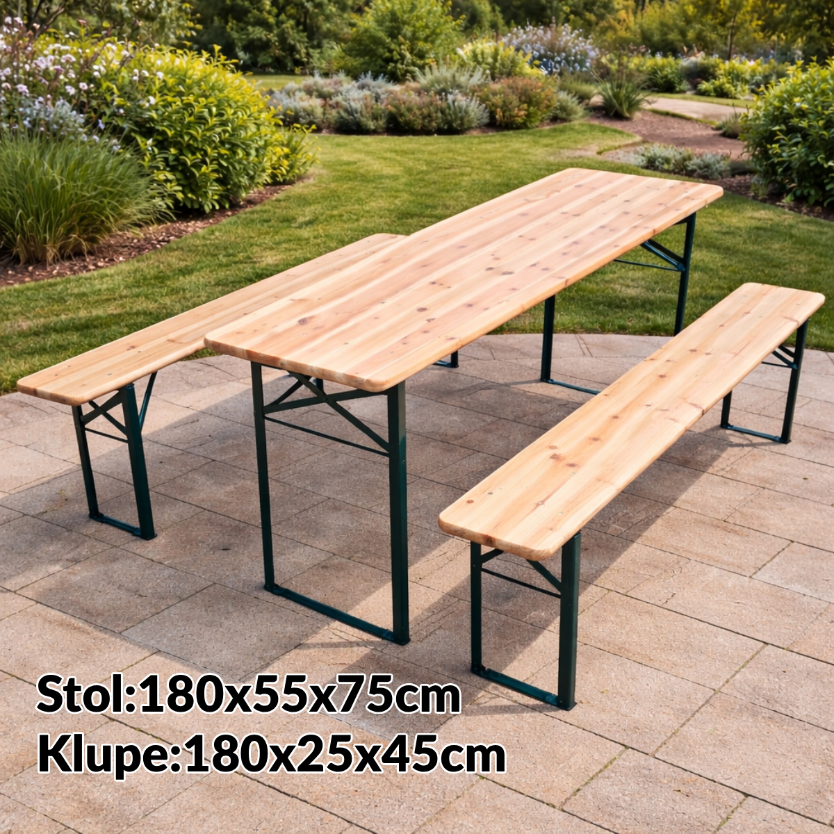 Vrtna pivska garnitura stol sa 2 klupe G729 Front 1