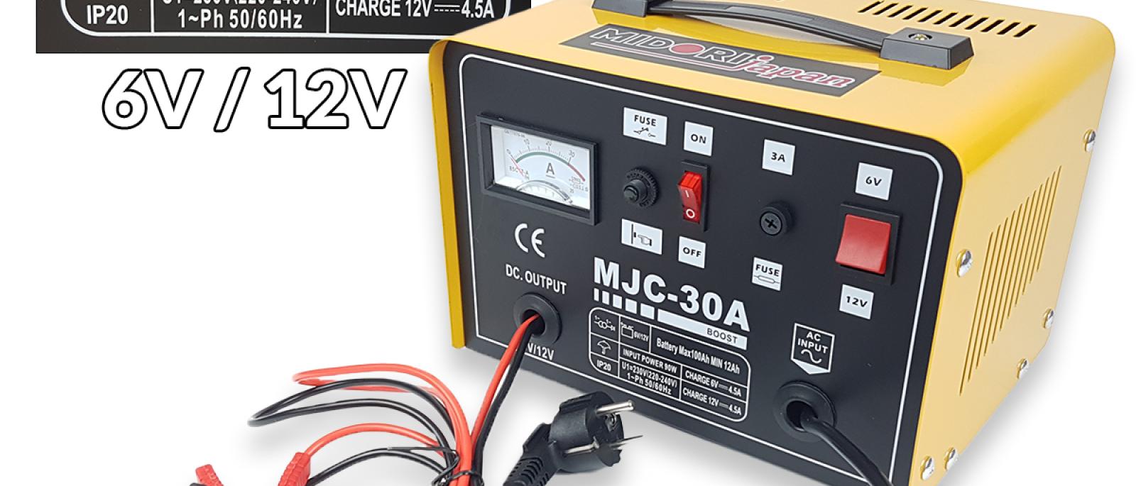 Punjač za akumulator 6V12V 30A Midori Japan Front 1