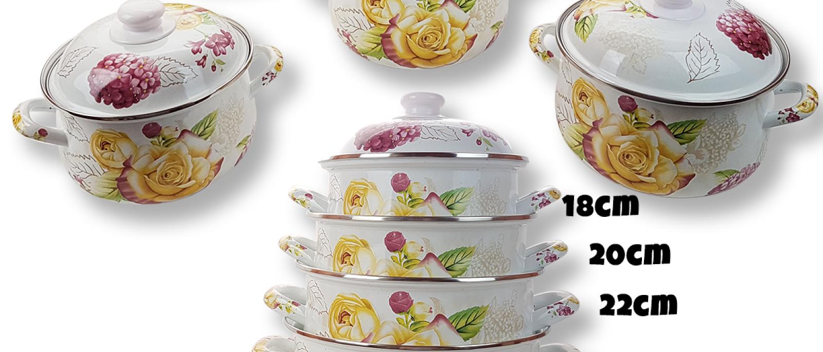 Set emajliranog posuđa - 10 dijelni Cvijet 245 Front 1