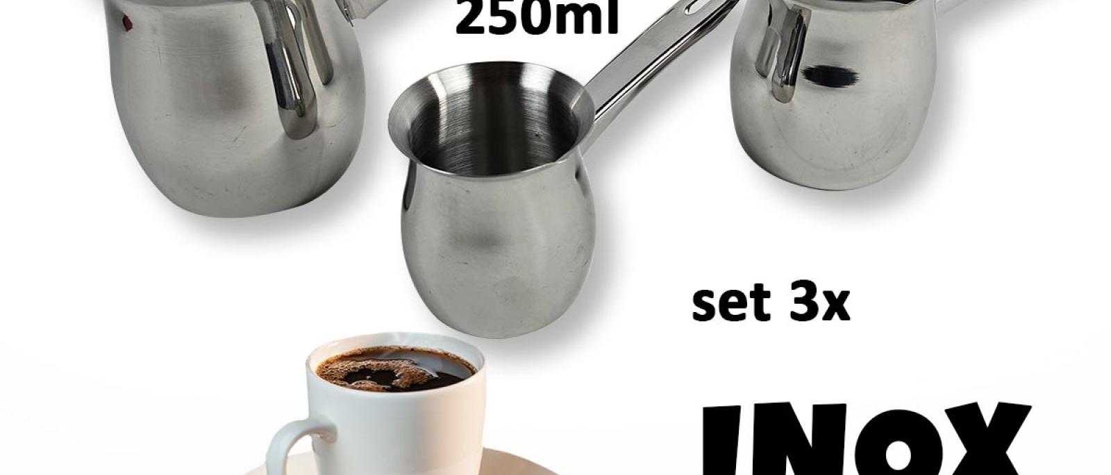 Set od 3x posude za kuhanje kave - inox G467 Front 1