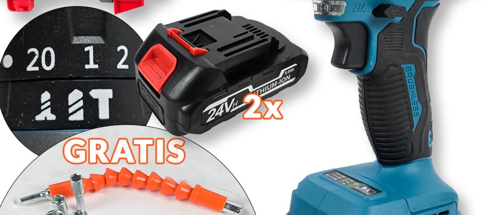 Aku bušilica 24V sa čekić funkcijom - Electra Plus EL005 Front 1