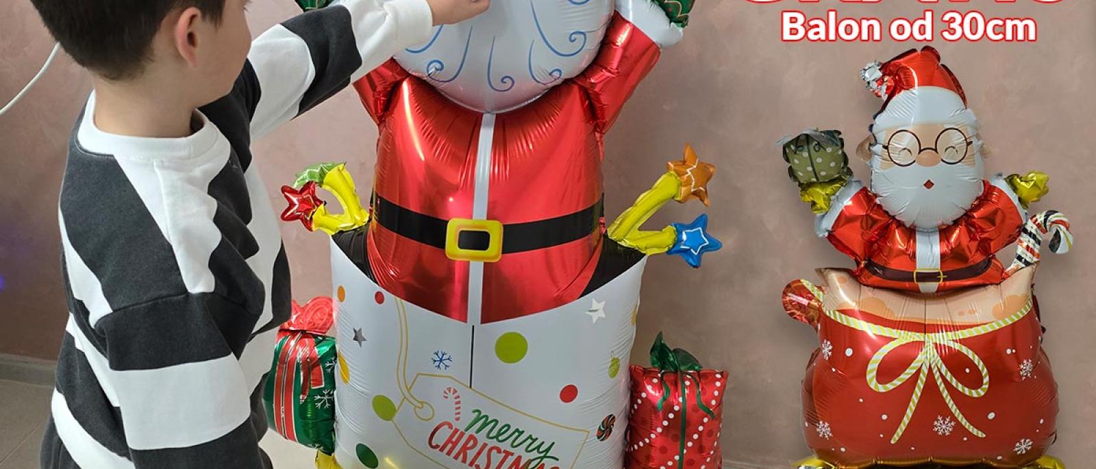 Djed mraz samostojeći bozicni baloni