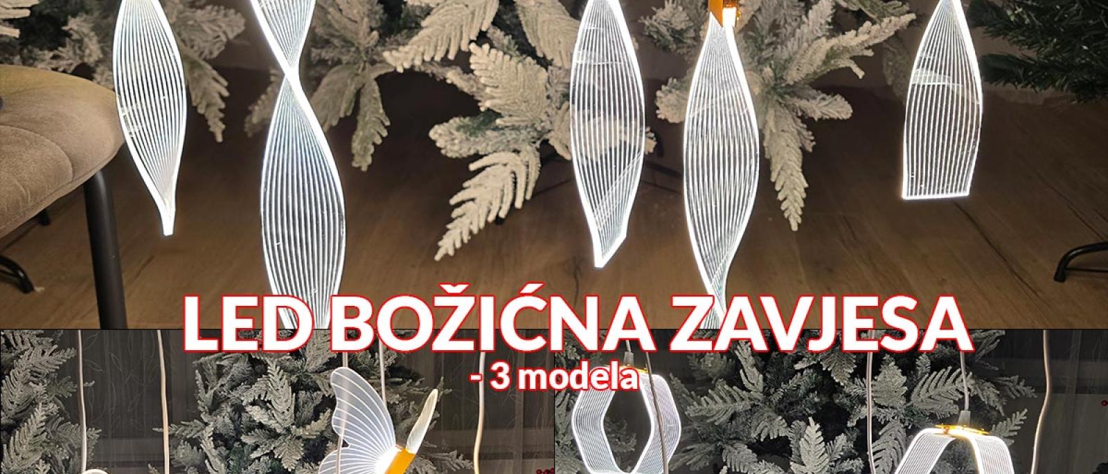 LED svjetleća božićna zavjesa - 3 modela Front 1