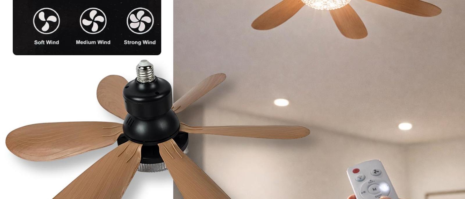 2u1 LED svijetlo i ventilator E27 prihvat G642 Front 1