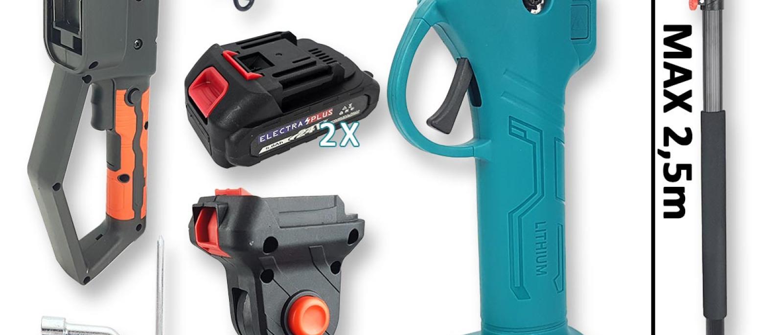 Aku set Electra Plus - škare i teleskopski štap EL009 Front 1