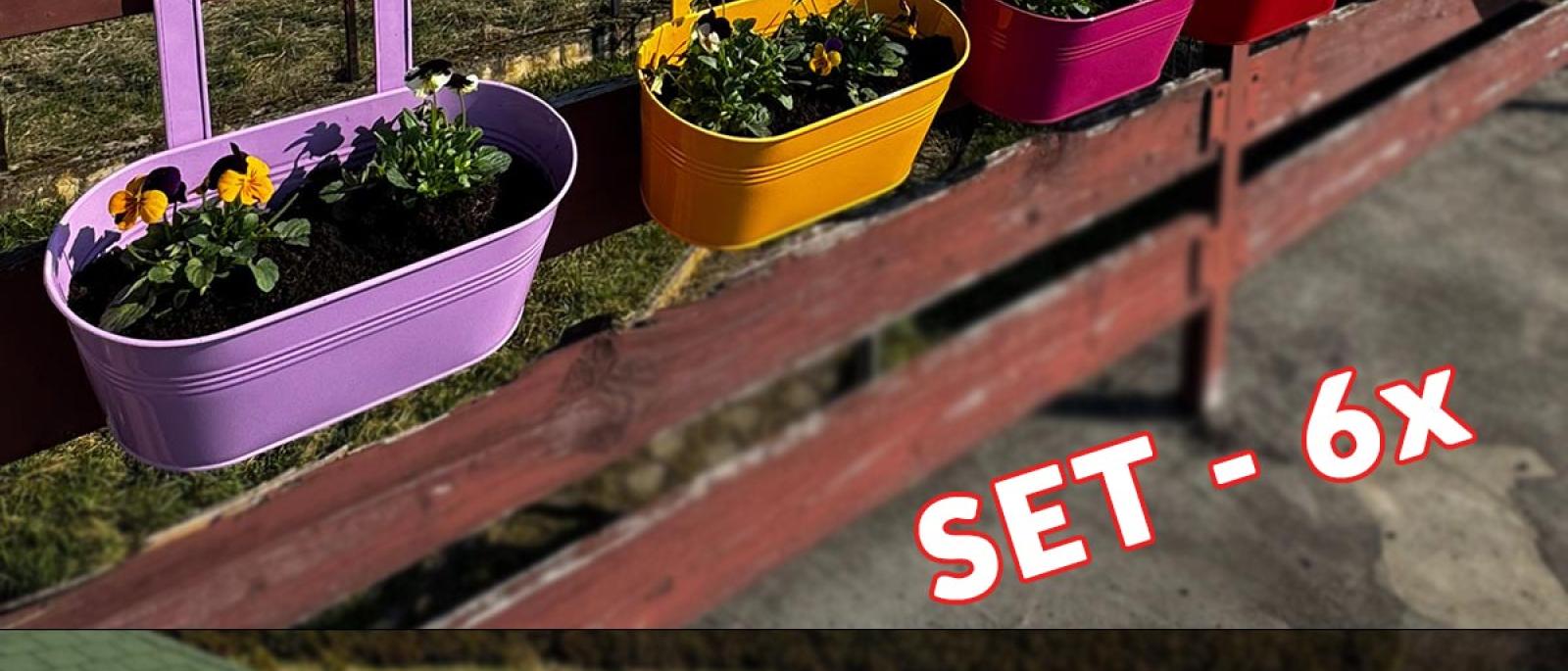 Vrtne metalne posude za cvijeće - 6 srednjih G720 Front 1