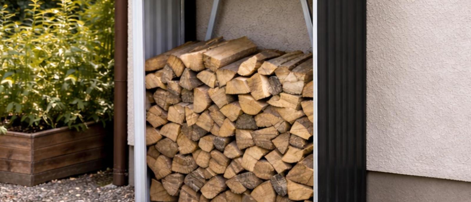 Vrtna metalna kućica za drva WST001 Front 1