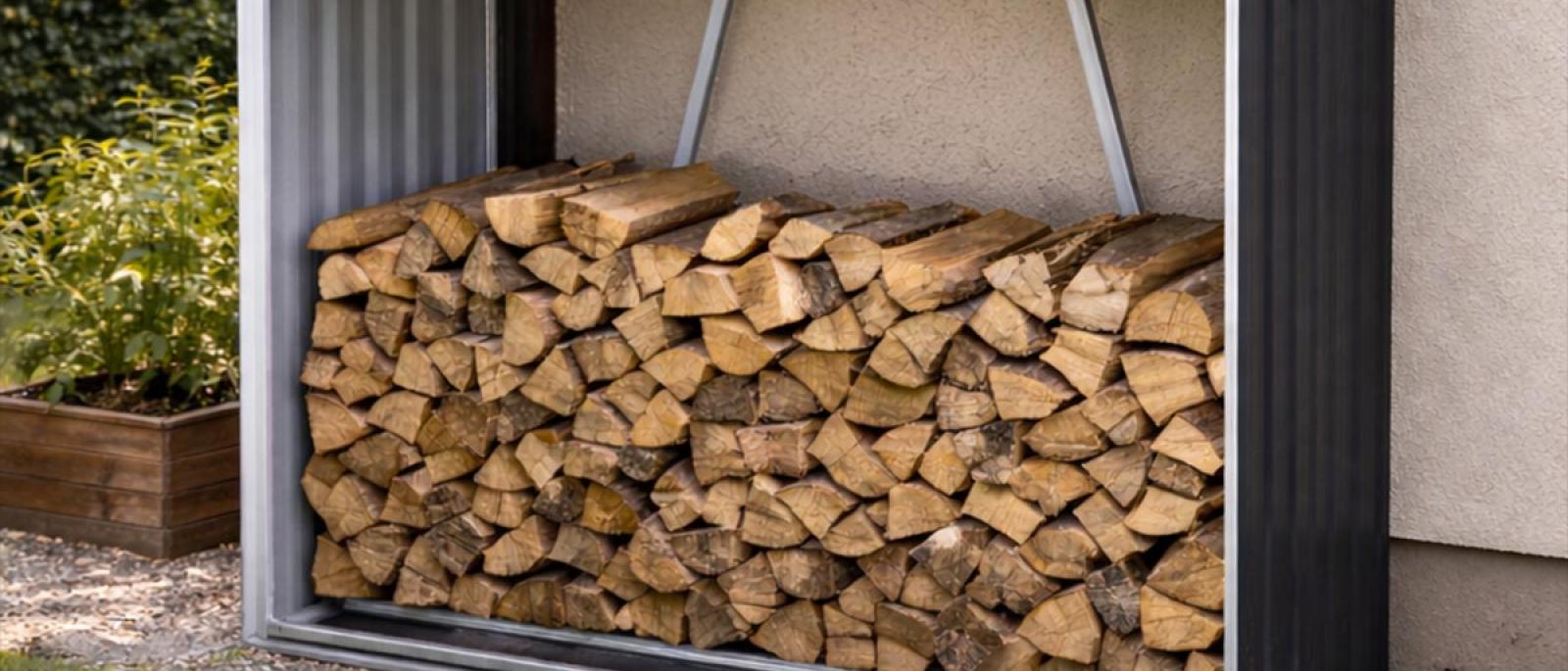 Vrtna metalna kućica za drva WST002 Front 1