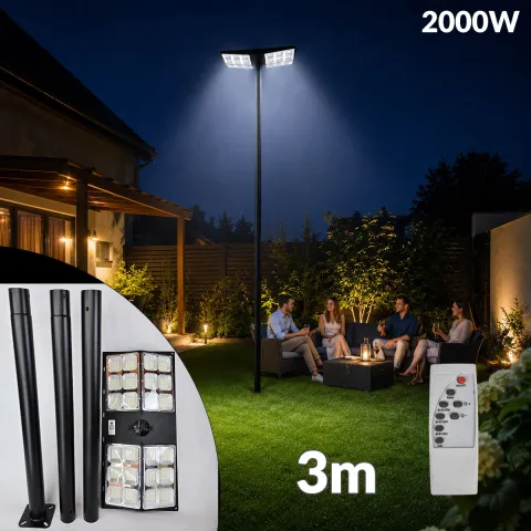 XXL Solarni LED reflektor 2000W - samostojeći NA316