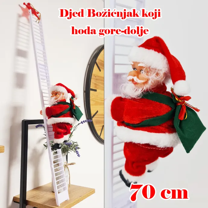 Djed Božičnjak na ljestvama