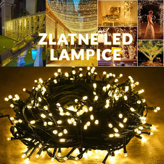 LED Božićne lampice ZLATNE