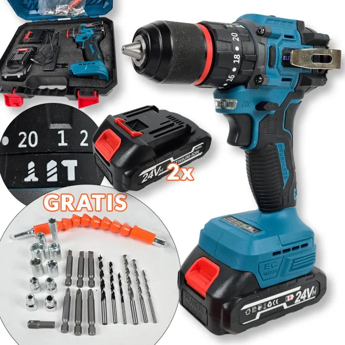 Aku bušilica 24V sa čekić funkcijom - Electra Plus EL005