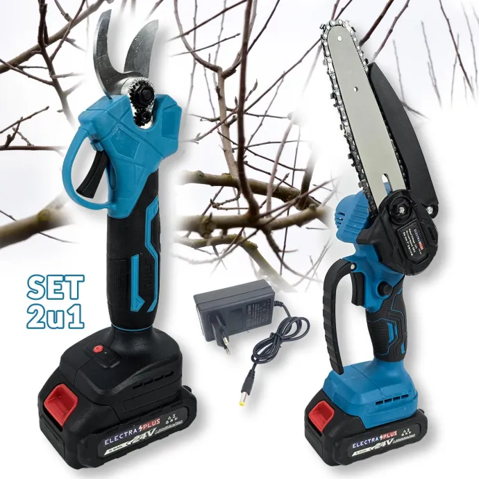Aku set 2u1 Electra Plus - škare i pila EL004