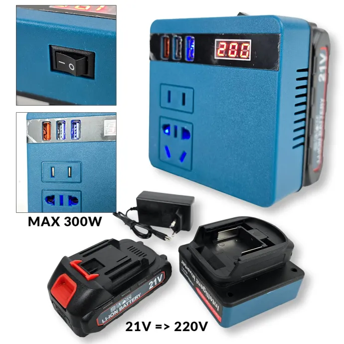Inverter 21V u 220V - Markita prihvat MAX 300W G435
