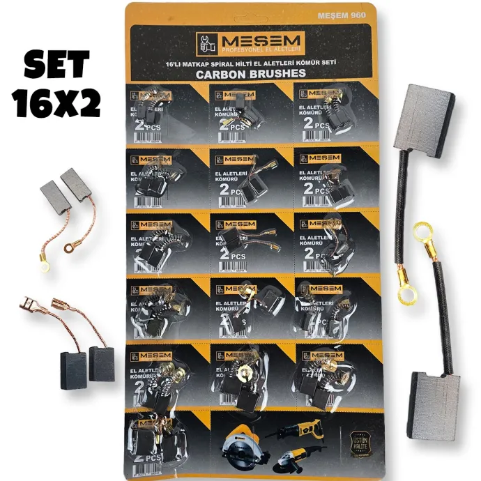 Set rezervnih četkica za elektromotore - 16 parova