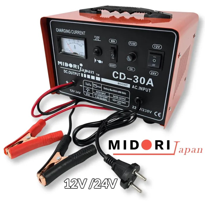 Punjač za akumulator 12V  24V 30A Midori Japan MJ005