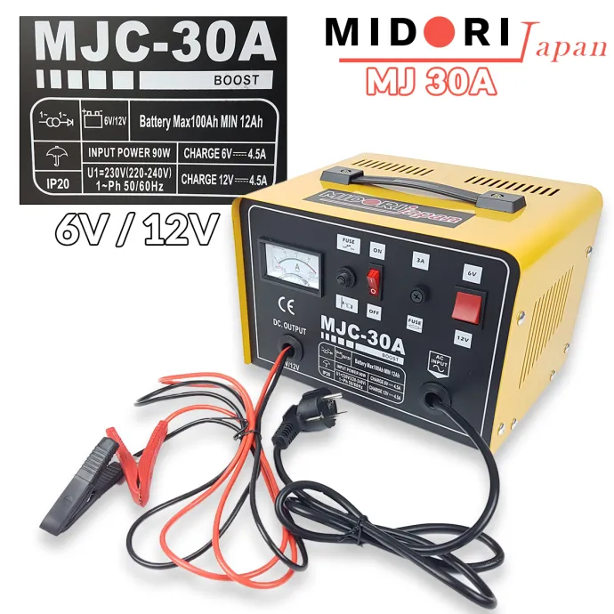 Punjač za akumulator 6V / 12V 30A Midori Japan