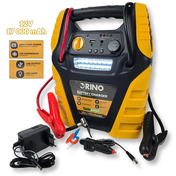RINO aku punjač i starter sa kompresorom