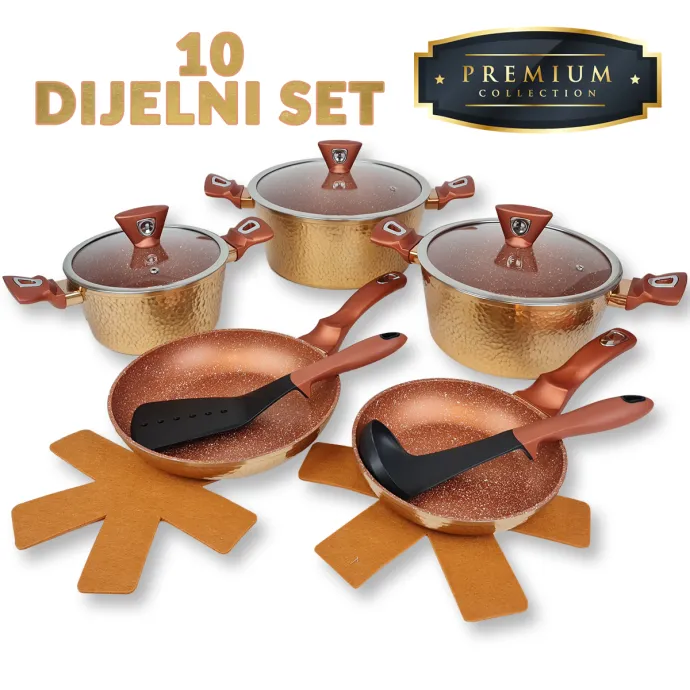 Set posuđa Premium GOLD 10 dijelni 066