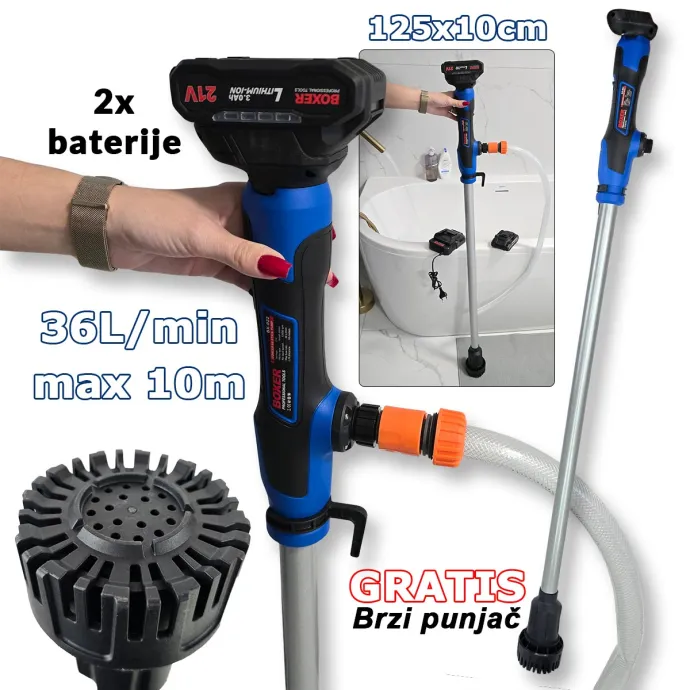 Electra aku ručna štapna pumpa 125cm BX022