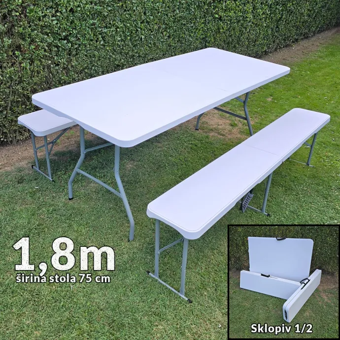 PVC vrtni set stol i dvije klupe G481