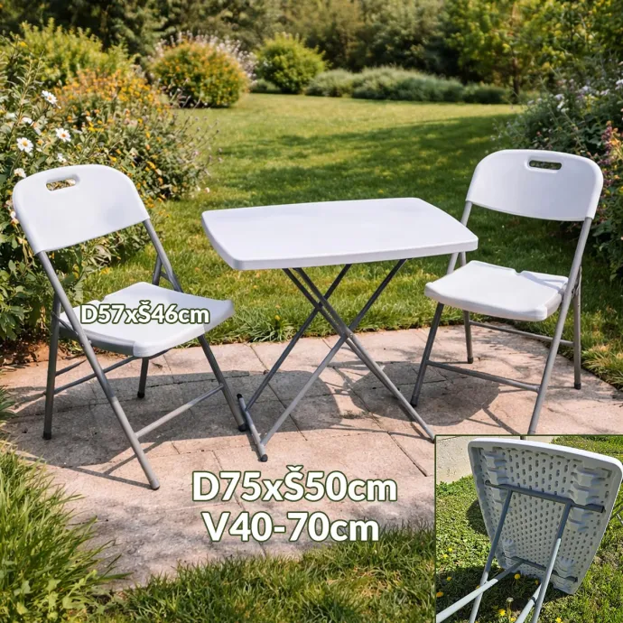 PVC vrtni stol sa 2 stolice G663