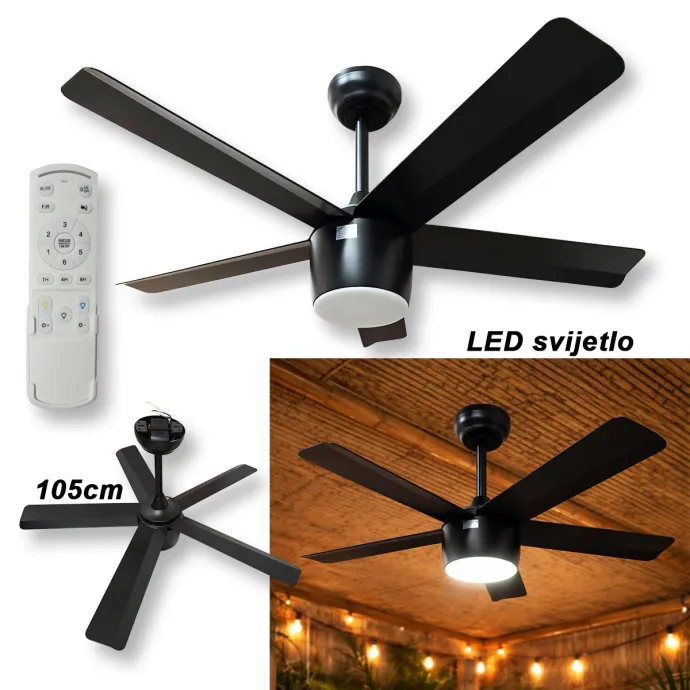 Stropni ventilator sa LED rasvjetom 105cm NA305