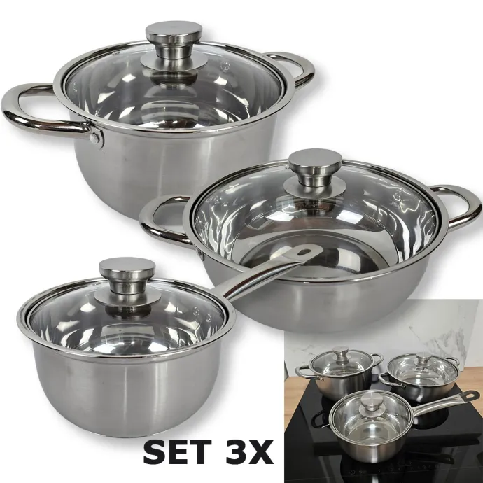 Set Inox posuđa - 3 dijelni set