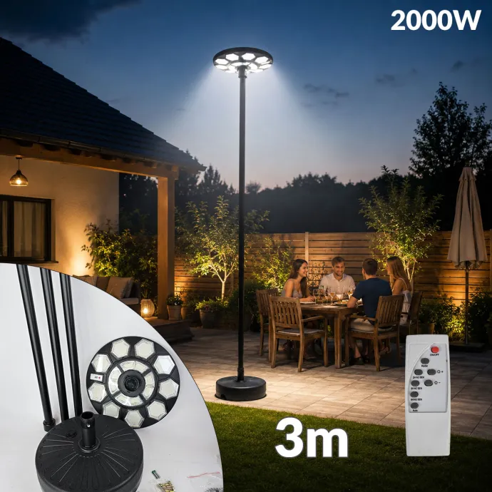 XXL Solarni LED reflektor 2000W - samostojeći NA317