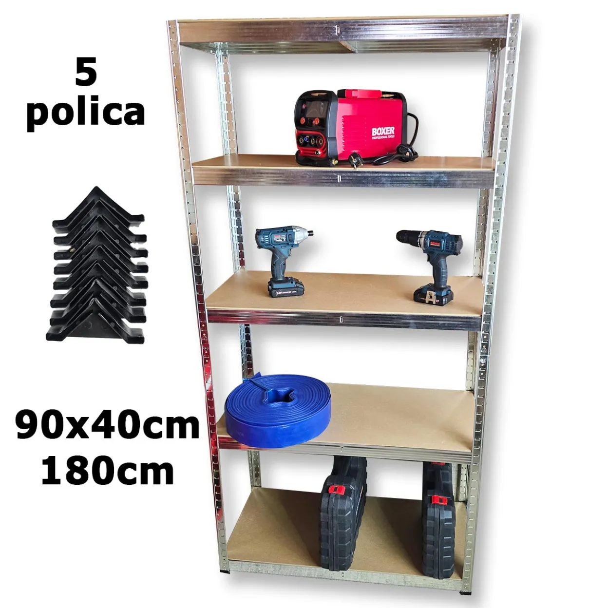Metalni regal za teški teret - 5 polica GK041