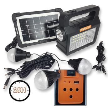 Solarna aku postaja sa 3 LED lampe GOL-087 Front 1_0