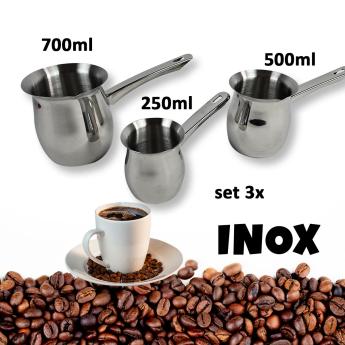 Set od 3x posude za kuhanje kave - inox G467 Front 1