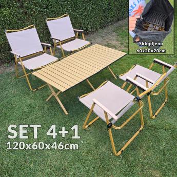 Sklopivi vrtni set stol sa 4 stolice G485 Front 1