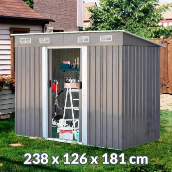 Vrtna metalna kućica - 238x126x181 cm Front 1