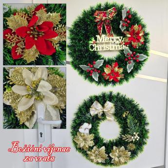 Božićni vijenac za vrata 50cm - 2 modela