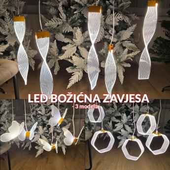 LED svjetleća božićna zavjesa - 3 modela Front 1