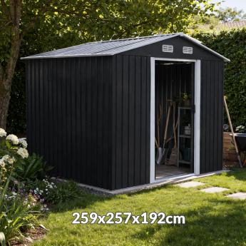 Vrtna metalna kućica 259x257x192cm YB0808 Front 1